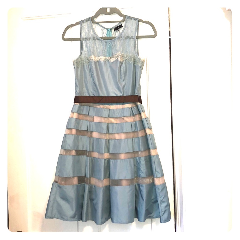 Blue silk dress